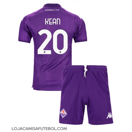 Camisa de Futebol Fiorentina Moise Kean #20 Equipamento Principal Infantil 2024-25 Manga Curta (+ Calças curtas)